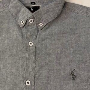 Polo Ralph Lauren Button Down Shirt Mens XL Gray Long Sleeve Cotton